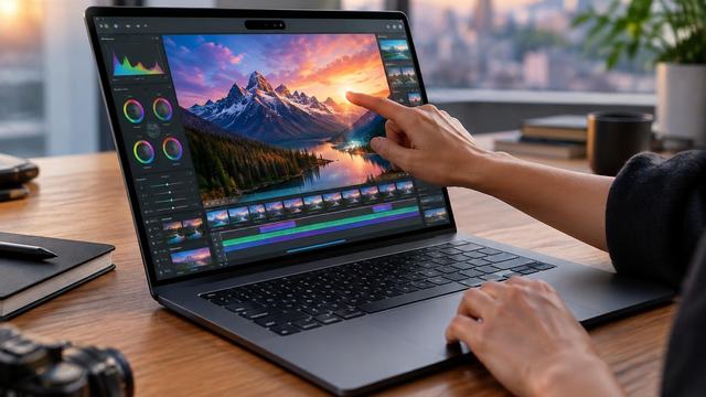 AI image: Apple Brings Tandem OLED and Touch to the MacBook Pro