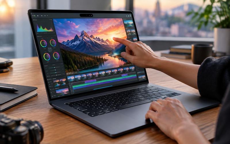AI image: Apple Brings Tandem OLED and Touch to the MacBook Pro