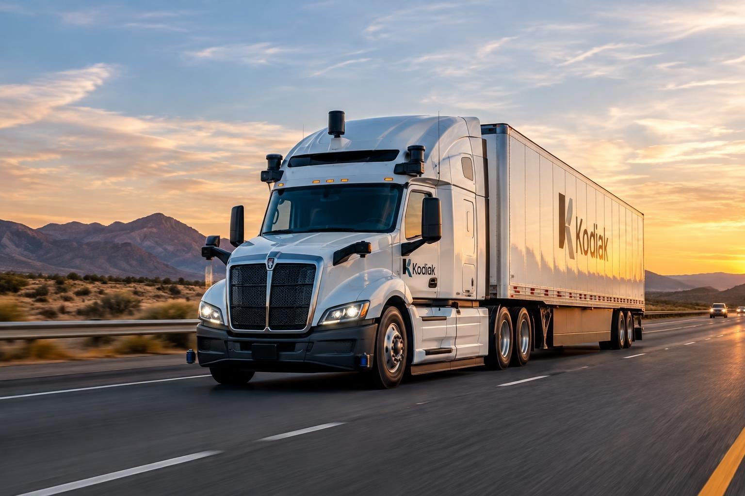 AI image: Kodiak’s 75-Truck Deal Tests Whether Driverless Freight Can Scale