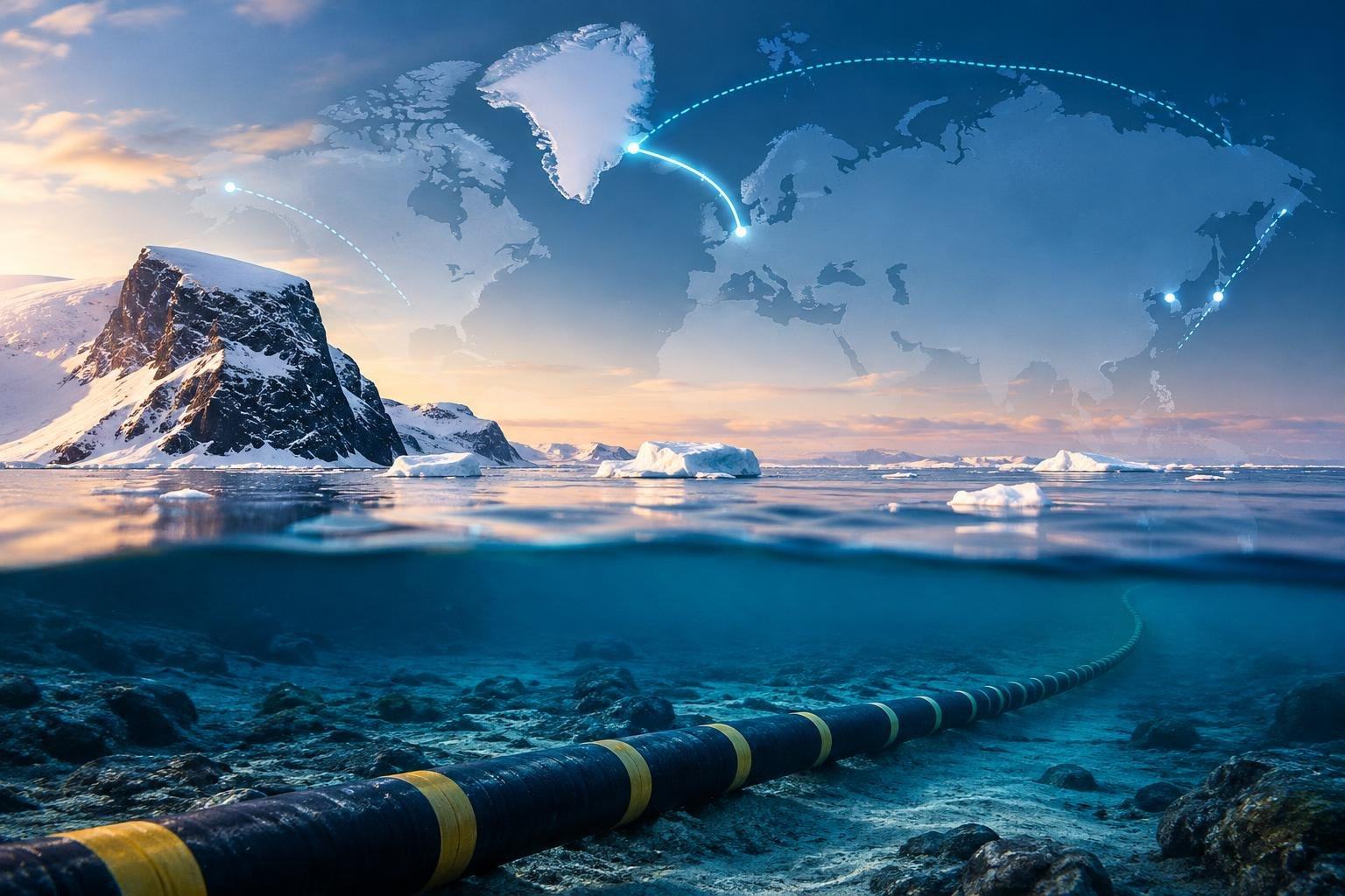 AI image: Europe’s Arctic Cable Plan Would Put Greenland on a New Internet Route