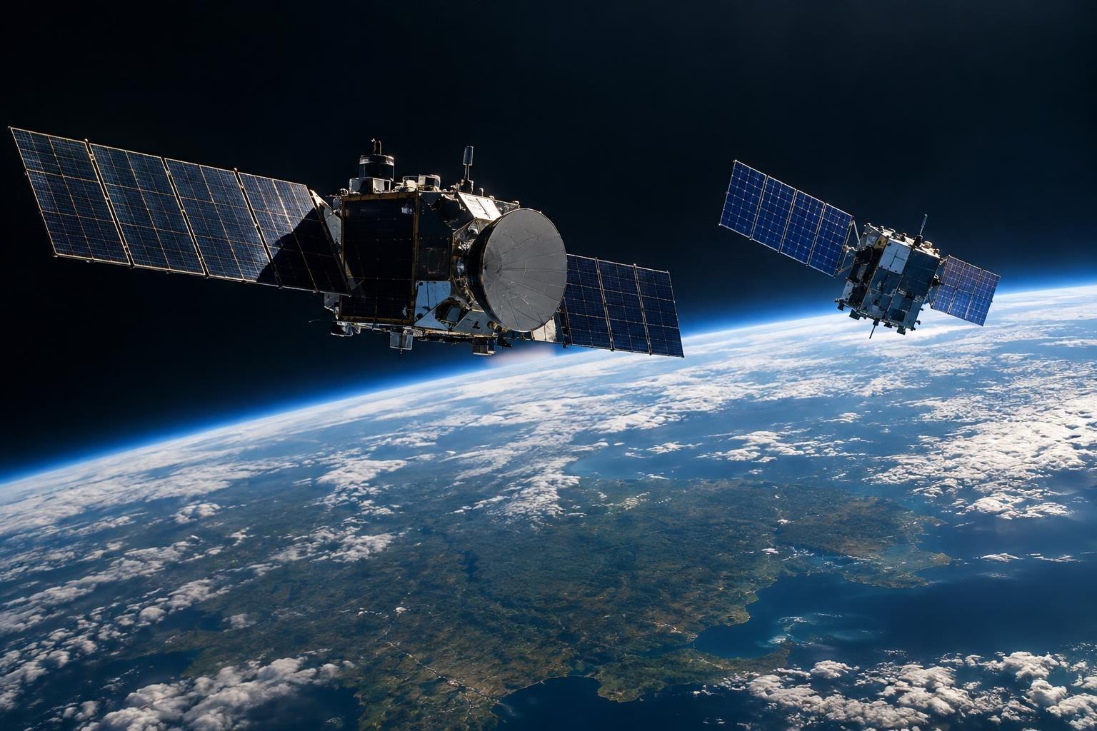 AI image: A Russian Satellite Drew Close to a Radar Eye Over Ukraine