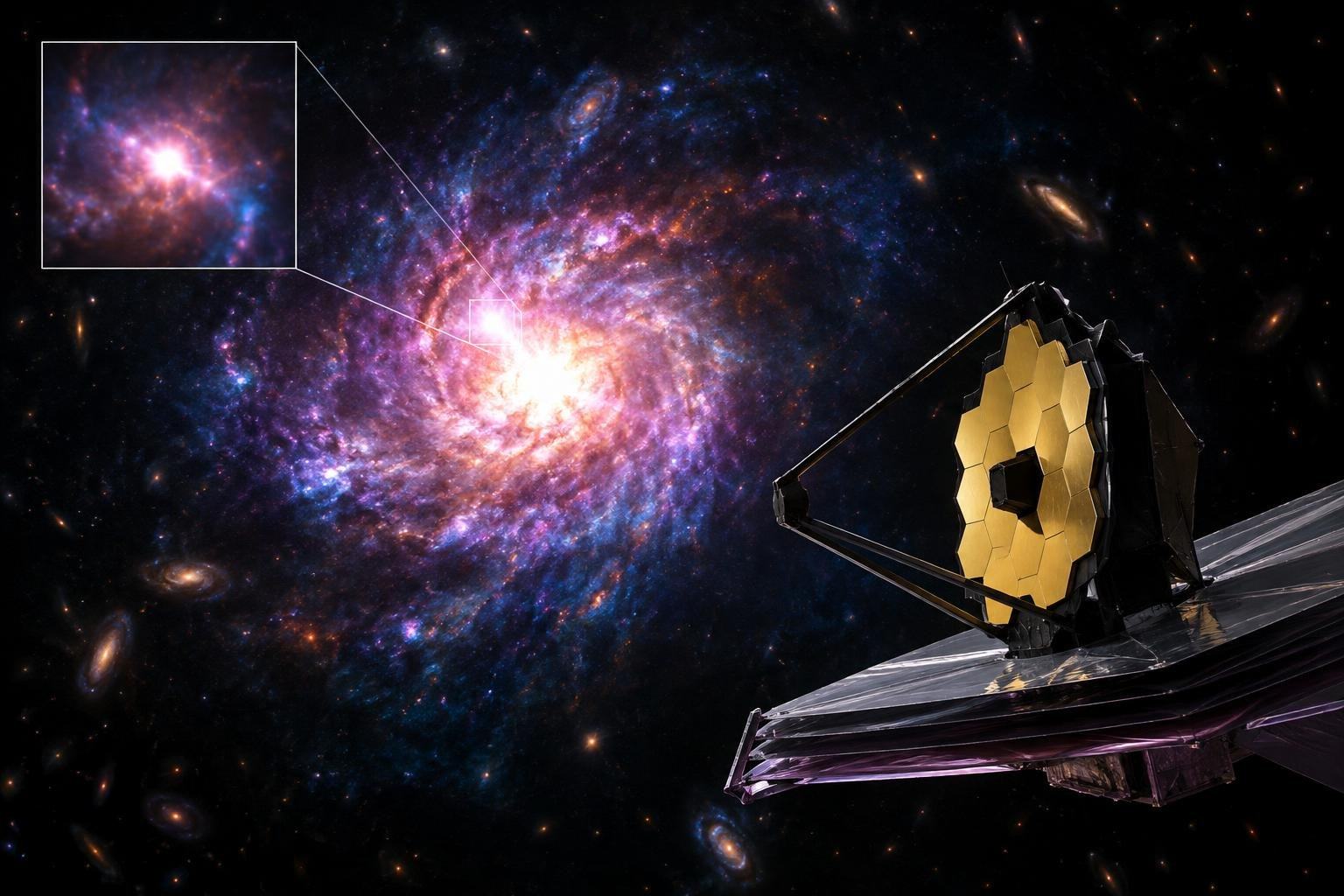 AI image: Webb Catches a Supernova’s First Days from the Early Universe