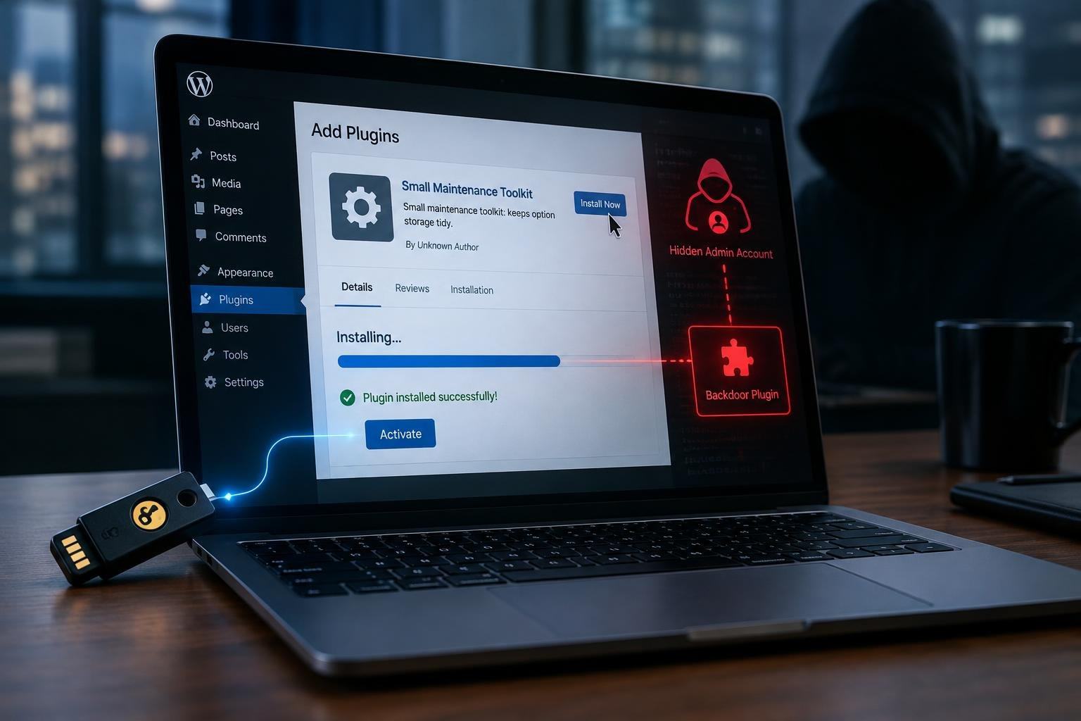 AI image: When a Trusted WordPress Key Becomes a Backdoor