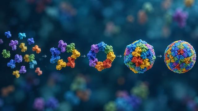 AI image: How Viruses Build Their Shells Without a Blueprint